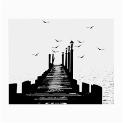 The Pier The Seagulls Sea Graphics Small Glasses Cloth by Amaryn4rt