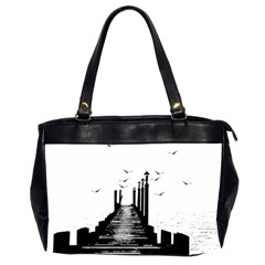 The Pier The Seagulls Sea Graphics Office Handbags (2 Sides)  by Amaryn4rt