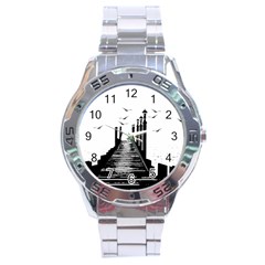The Pier The Seagulls Sea Graphics Stainless Steel Analogue Watch by Amaryn4rt
