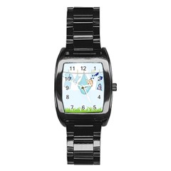 Baby Boy Clothes Line Stainless Steel Barrel Watch by Nexatart