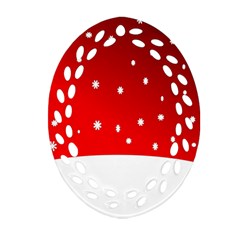 Christmas Background  Ornament (Oval Filigree)