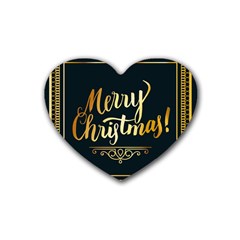 Christmas Gold Black Frame Noble Heart Coaster (4 Pack)  by Nexatart