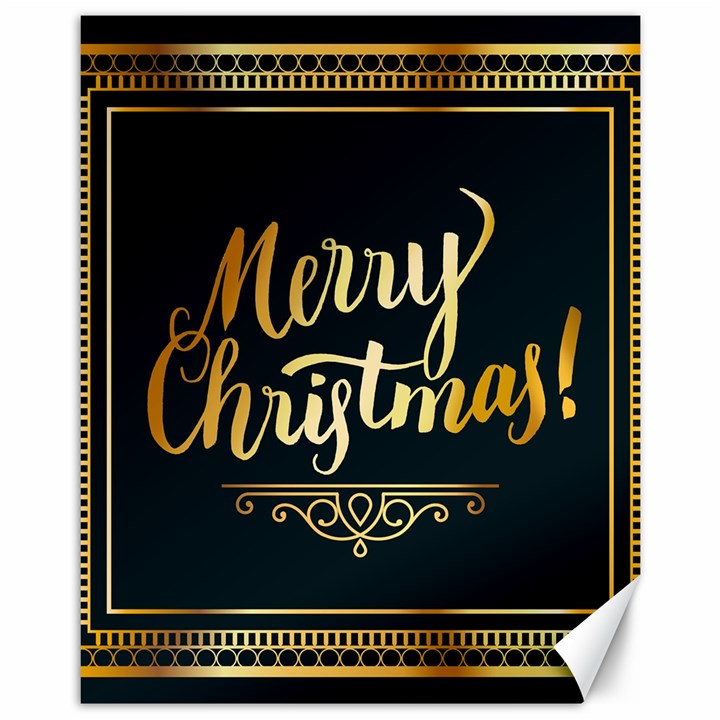 Christmas Gold Black Frame Noble Canvas 11  x 14  