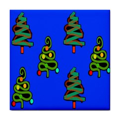 Christmas Trees Tile Coasters by Nexatart