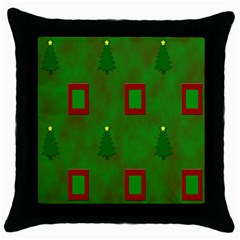 Christmas Trees And Boxes Background Throw Pillow Case (Black)