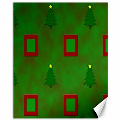 Christmas Trees And Boxes Background Canvas 11  x 14  