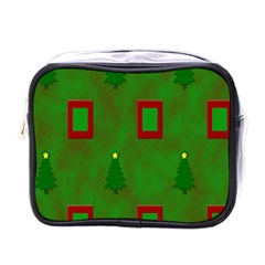 Christmas Trees And Boxes Background Mini Toiletries Bags