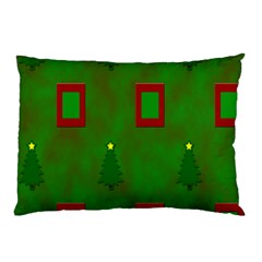 Christmas Trees And Boxes Background Pillow Case (Two Sides)
