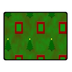 Christmas Trees And Boxes Background Double Sided Fleece Blanket (Small) 