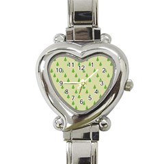 Christmas Wrapping Paper Pattern Heart Italian Charm Watch by Nexatart