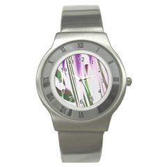 Colored Pattern Stainless Steel Watch by Nexatart