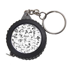 Flower Floral Black Leaf Measuring Tapes