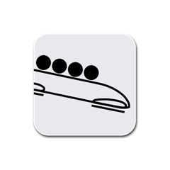 Bobsleigh Pictogram Rubber Square Coaster (4 pack) 