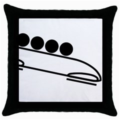 Bobsleigh Pictogram Throw Pillow Case (Black)