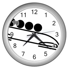 Bobsleigh Pictogram Wall Clocks (Silver) 