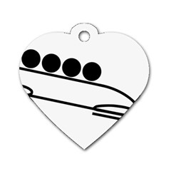 Bobsleigh Pictogram Dog Tag Heart (One Side)