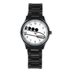 Bobsleigh Pictogram Stainless Steel Round Watch