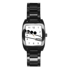 Bobsleigh Pictogram Stainless Steel Barrel Watch