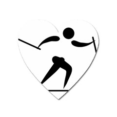 Cross Country Skiing Pictogram Heart Magnet by abbeyz71