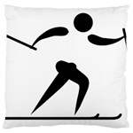 Cross Country Skiing Pictogram Large Cushion Case (Two Sides) Back