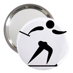 Cross Country Skiing Pictogram 3  Handbag Mirrors by abbeyz71