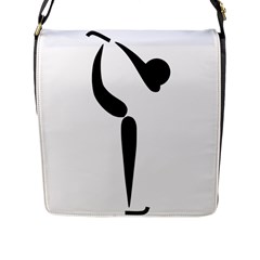 Figure Skating Pictogram Flap Messenger Bag (l)  by abbeyz71