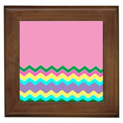 Easter Chevron Pattern Stripes Framed Tiles