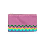 Easter Chevron Pattern Stripes Cosmetic Bag (Small)  Front