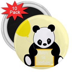 First Birthday Panda Card 3  Magnets (10 pack) 