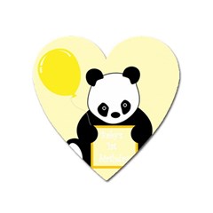 First Birthday Panda Card Heart Magnet