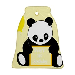 First Birthday Panda Card Bell Ornament (Two Sides)