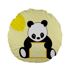 First Birthday Panda Card Standard 15  Premium Flano Round Cushions