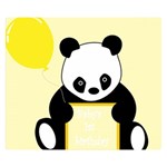 First Birthday Panda Card Double Sided Flano Blanket (Small)  50 x40  Blanket Front