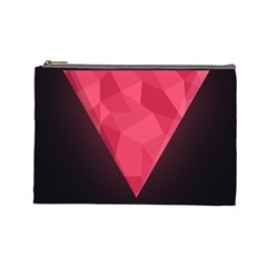 Geometric Triangle Pink Cosmetic Bag (large)  by Nexatart