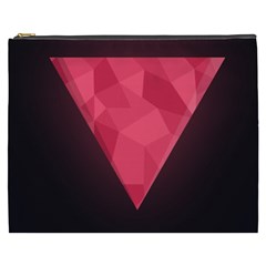 Geometric Triangle Pink Cosmetic Bag (xxxl)  by Nexatart
