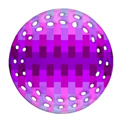 Geometric Cubes Pink Purple Blue Ornament (round Filigree)