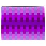 Geometric Cubes Pink Purple Blue Cosmetic Bag (XXXL)  Front