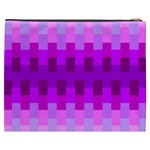 Geometric Cubes Pink Purple Blue Cosmetic Bag (XXXL)  Back