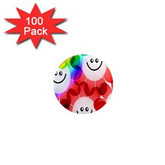 Happy Flowers 1  Mini Magnets (100 Pack)  by Nexatart