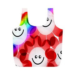 Happy Flowers Full Print Recycle Bags (m)  by Nexatart