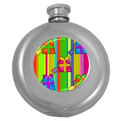 Holiday Gifts Round Hip Flask (5 Oz) by Nexatart