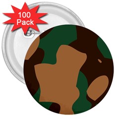 Military Camouflage 3  Buttons (100 Pack)  by Nexatart