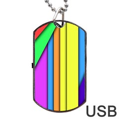More Color Abstract Pattern Dog Tag Usb Flash (one Side) by Nexatart
