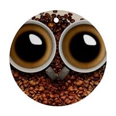 Owl Coffee Art Ornament (round)