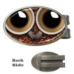 Owl Coffee Art Money Clips (Oval)  Front