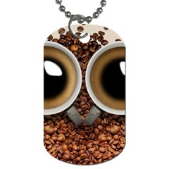 Owl Coffee Art Dog Tag (one Side) by Nexatart