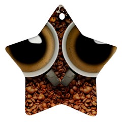 Owl Coffee Art Star Ornament (two Sides) by Nexatart