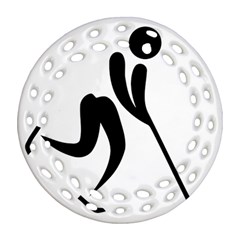 Ice Hockey Pictogram Ornament (Round Filigree)