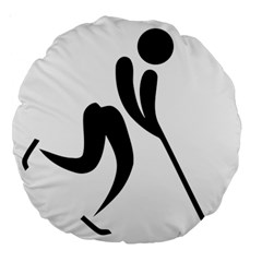 Ice Hockey Pictogram Large 18  Premium Round Cushions