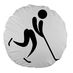 Ice Hockey Pictogram Large 18  Premium Flano Round Cushions by abbeyz71